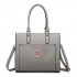 LT1650 - Miss Lulu Textured Leather Look Square Pocket Shoulder Handbag Grey LT1650 - Miss Lulu Textured Leather Look Square Pocket Shoulder Handbag Grey